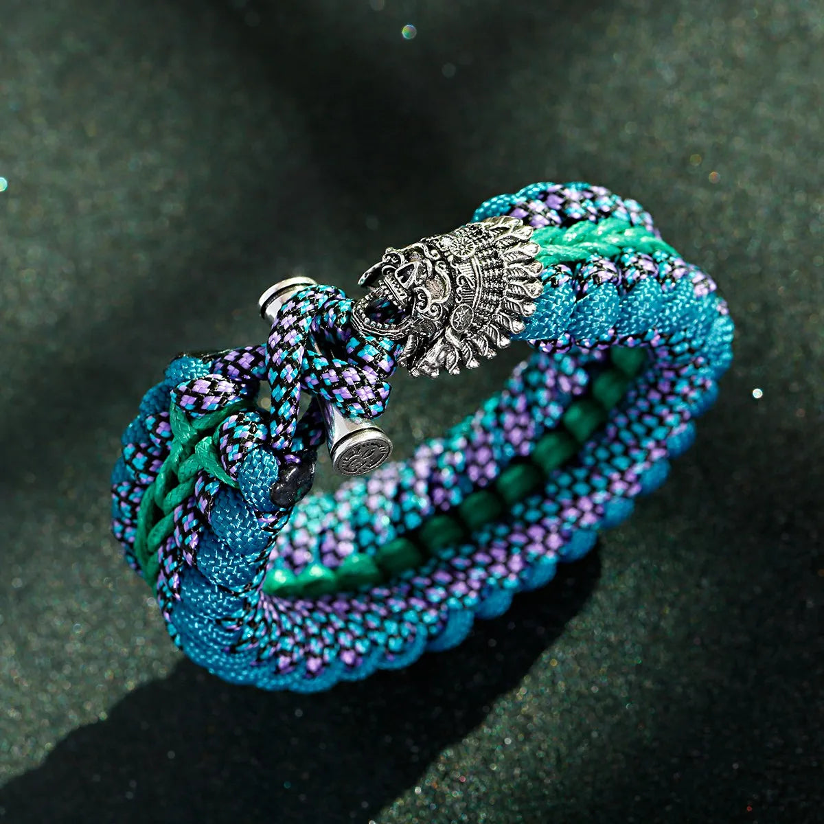 Tinkers Nordic Skull Punk Lanyard Bracelet Unisex Viking Jewelry -