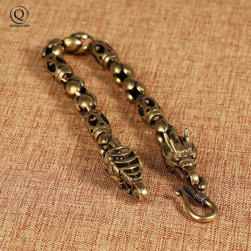 Dragon Head Brass Bracelet — Punk & Boho Unisex Wristband