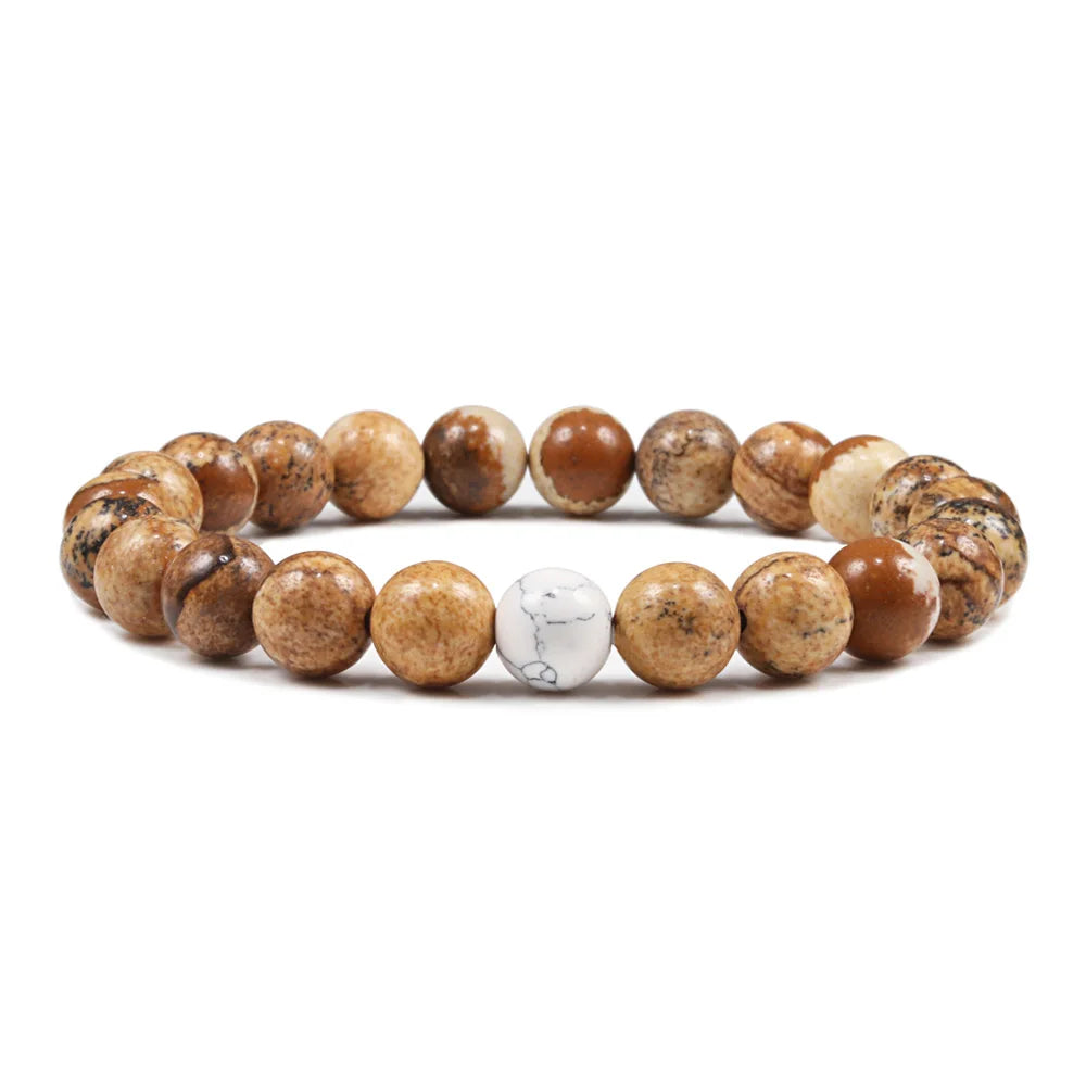 Tinkers 10 Colors Buddhist Stone Beaded Bracelet Elastic Gift - Uncategorized