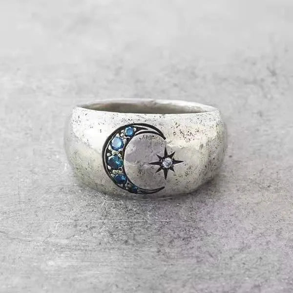 Moonstone Protection Balance Ring Handmade Unisex Vintage