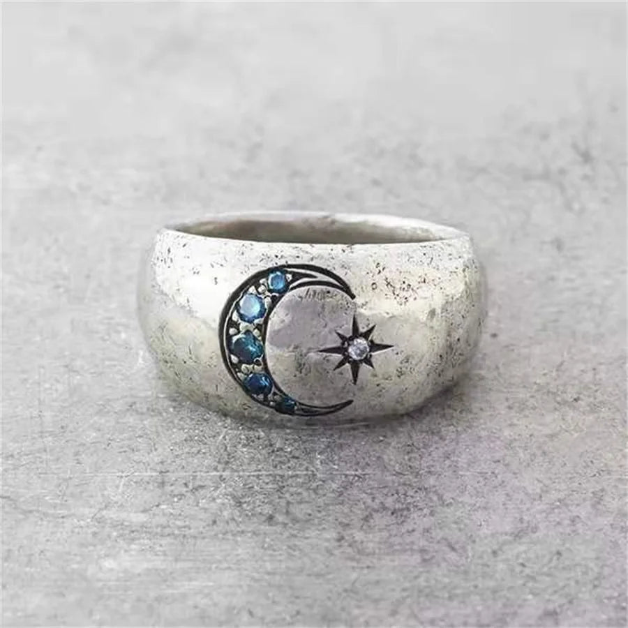 Moonstone Protection Balance Ring Handmade Unisex Vintage