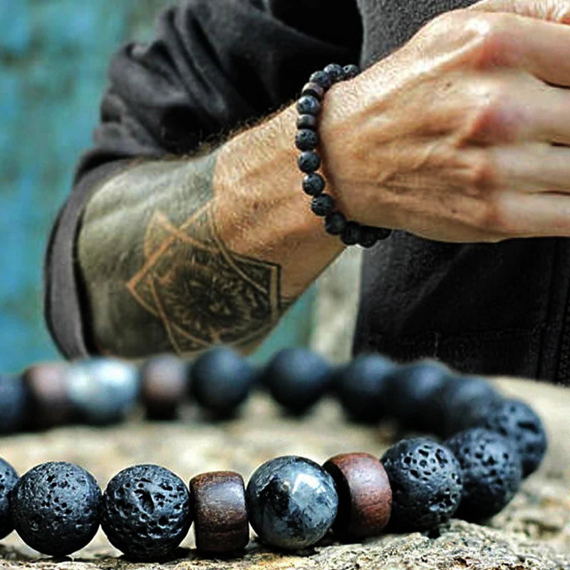 Tinkers Volcanic Stone Lava Bracelet Tibetan Buddha Edition -