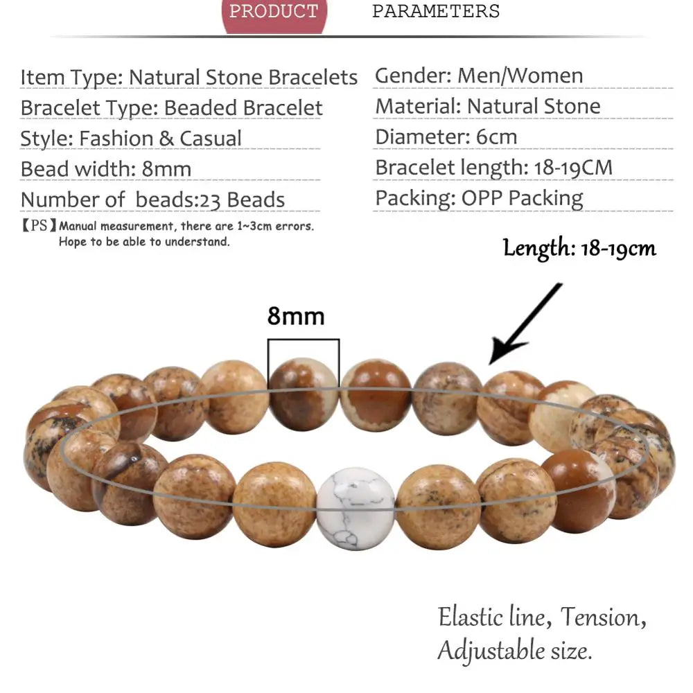 Tinkers 10 Colors Buddhist Stone Beaded Bracelet Elastic Gift - Uncategorized