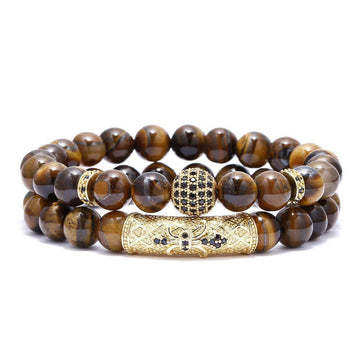 Tinkers Tiger Eye Bracelet Unisex Natural Stone Collection Elite - 0
