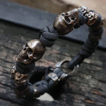 Tinkers Tinkers Hand Woven Gothic Skull Bracelet Limited Edition - 0
