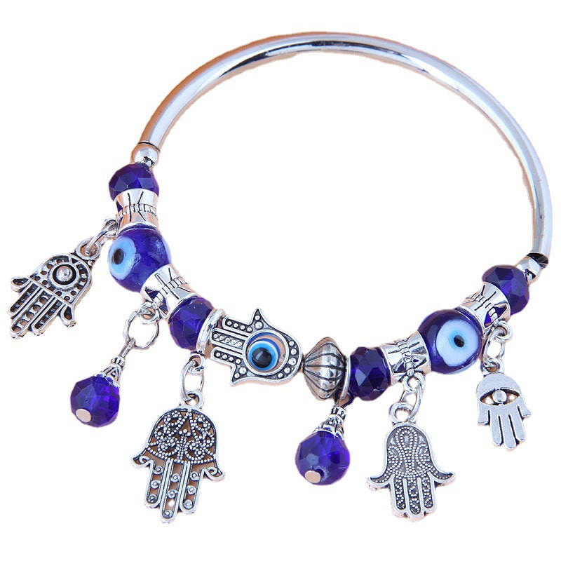 Tinkers Rose Shell Evil Eye Bracelet With Crystal Beads Exclusive - 0