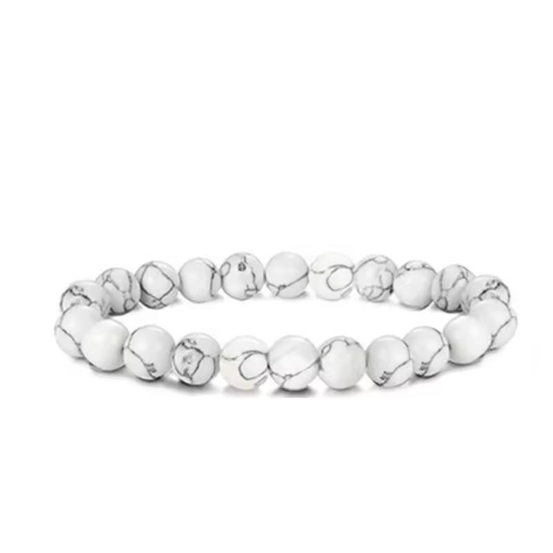 Men's white howlite stone bracelet