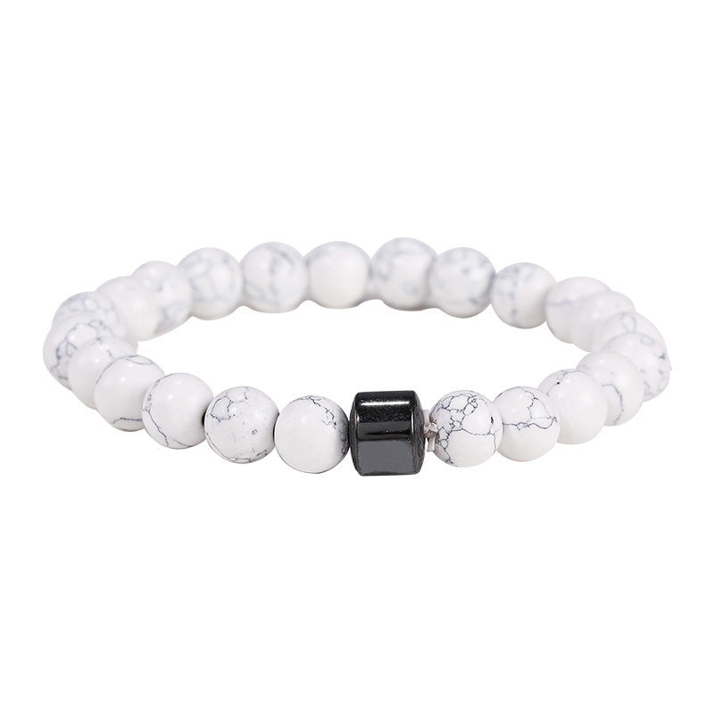 Tiger eye grounding stone bracelet with hematite column