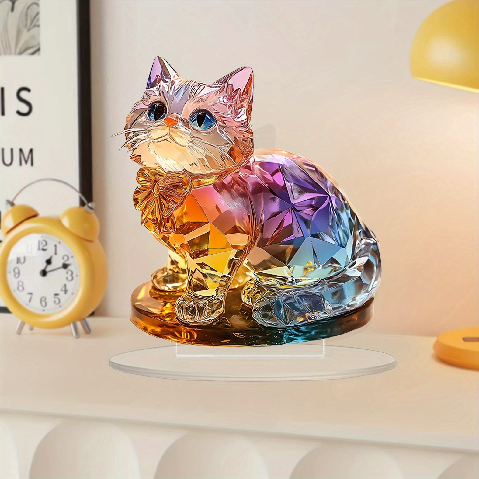 Colorful Cute Kitten 2D Acrylic Desktop Decoration Artwork
