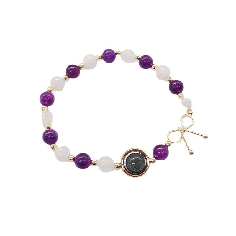 Tinkers Yunjin White Moonlight Amethyst Bracelet Handwoven Elite - 0