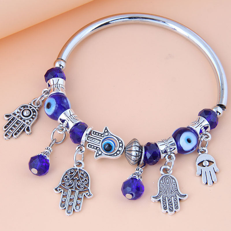 Tinkers Rose Shell Evil Eye Bracelet With Crystal Beads Exclusive - 0