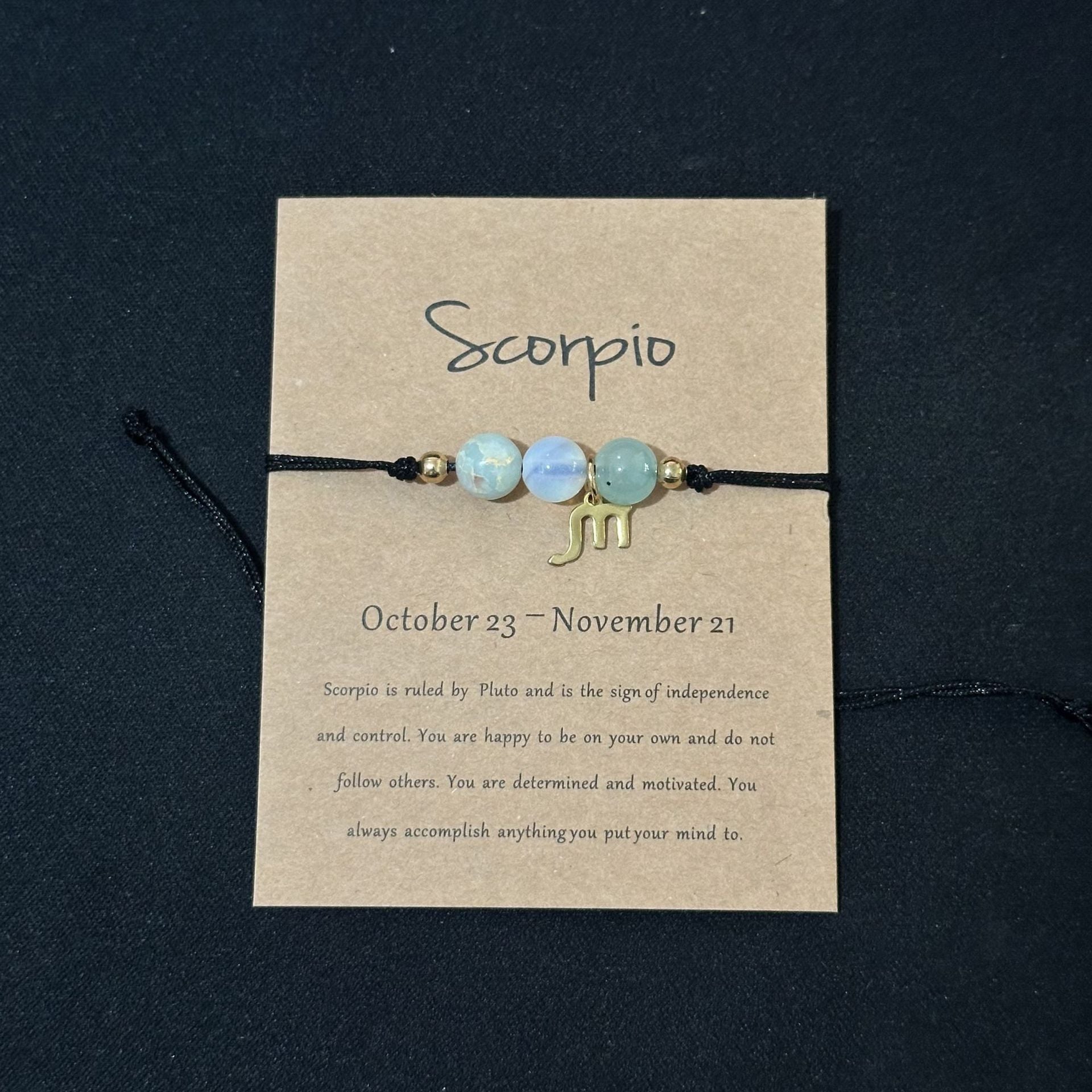 Scorpio handwoven natural stone zodiac bracelet