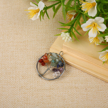 Chakra mix mini tree of life crystal charm