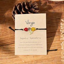 Virgo dainty zodiac charm bracelet on kraft card