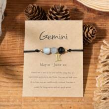 Capricorn dainty zodiac charm bracelet on kraft card