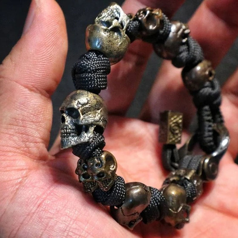 Tinkers Tinkers Hand Woven Gothic Skull Bracelet Limited Edition - 0