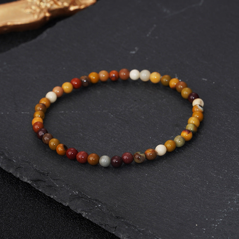 Tinkers Tinkers Natural Stone Agate Bracelet 4Mm Timeless Elegance - 0