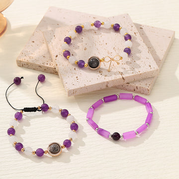 Tinkers Yunjin White Moonlight Amethyst Bracelet Handwoven Elite - 0