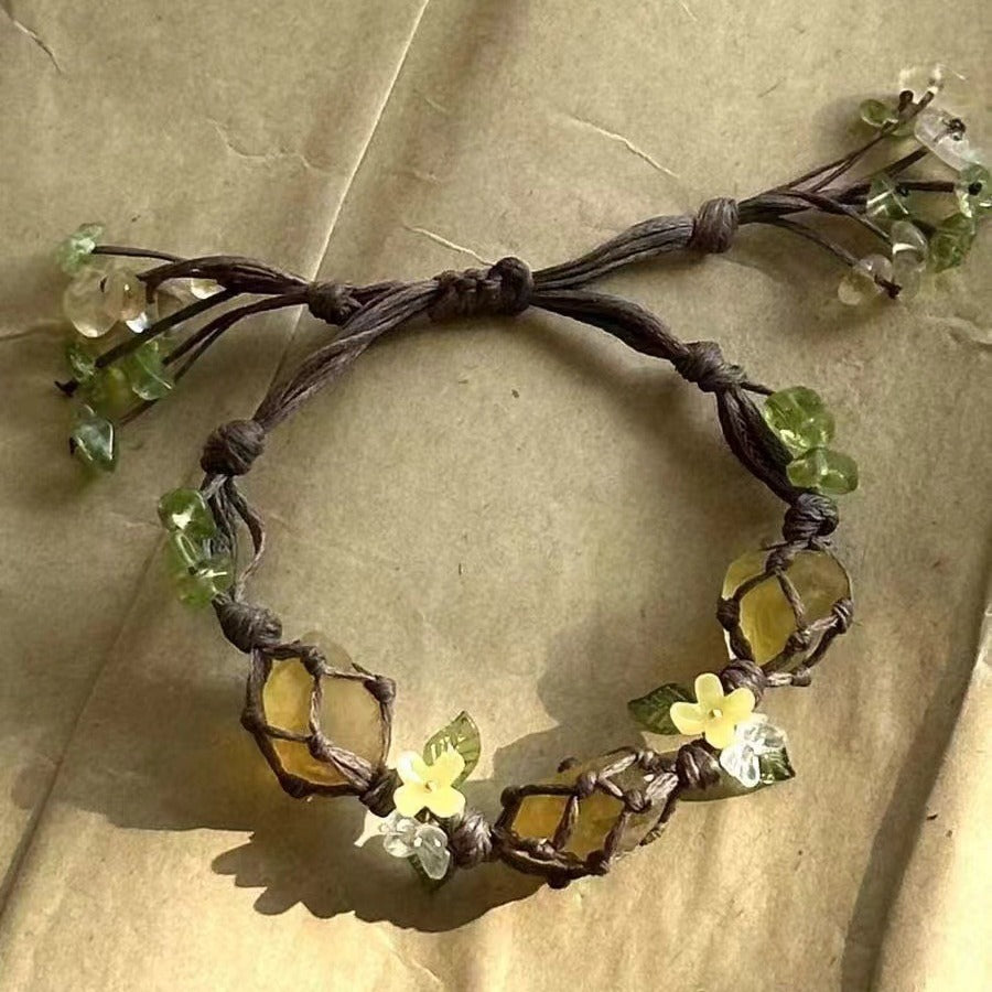 Tinkers Tinkers Mori Style Flower Woven Hand Strap Bracelet Limited - 0