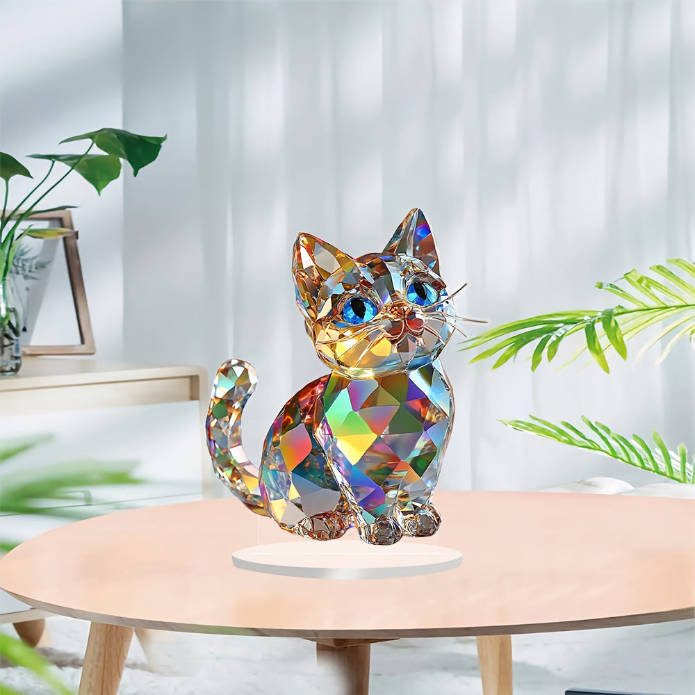 Colorful Cute Kitten 2D Acrylic Desktop Ornament Display