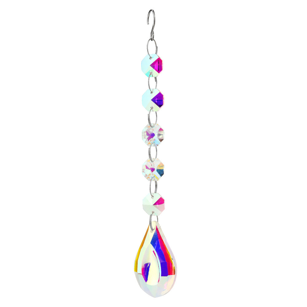 Rainbow crystal prism suncatcher with beads