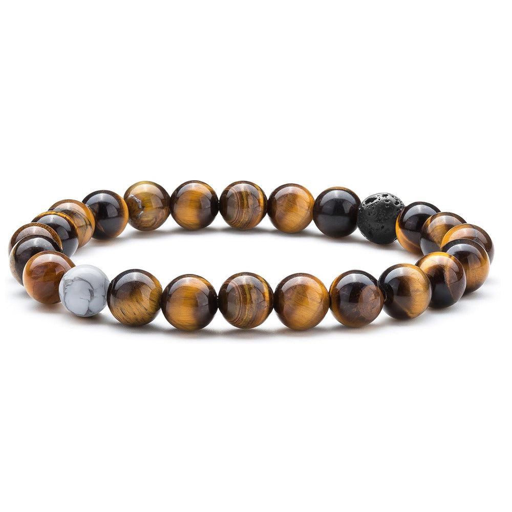 Tinkers Tiger Eye Volcanic Rock Yoga Beaded Bracelet Exclusive - 0