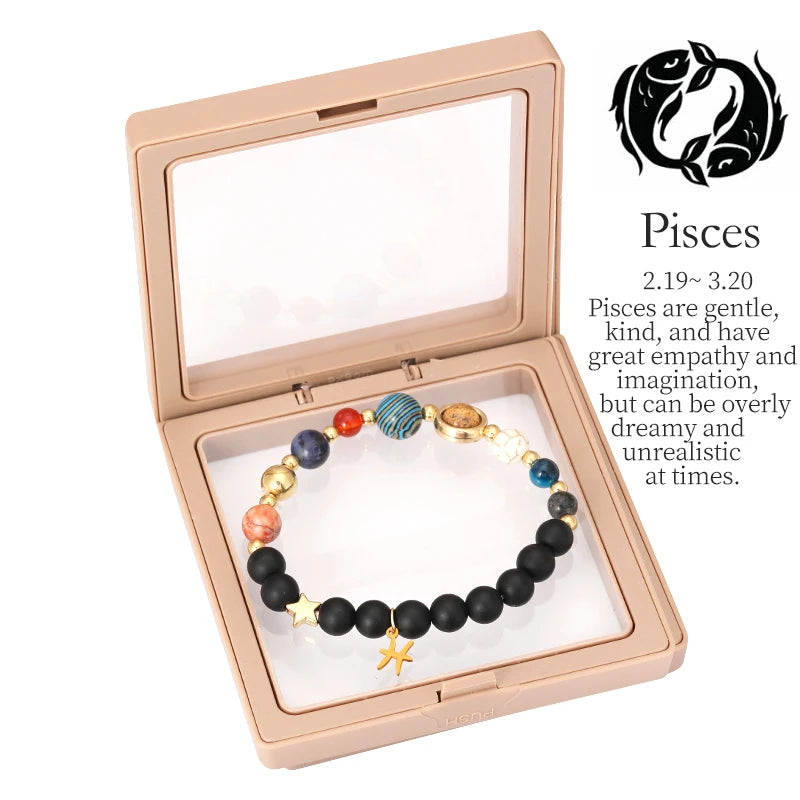 Tinkers Planet Bracelet Eight Planets Stones Zodiac Signs Gift -
