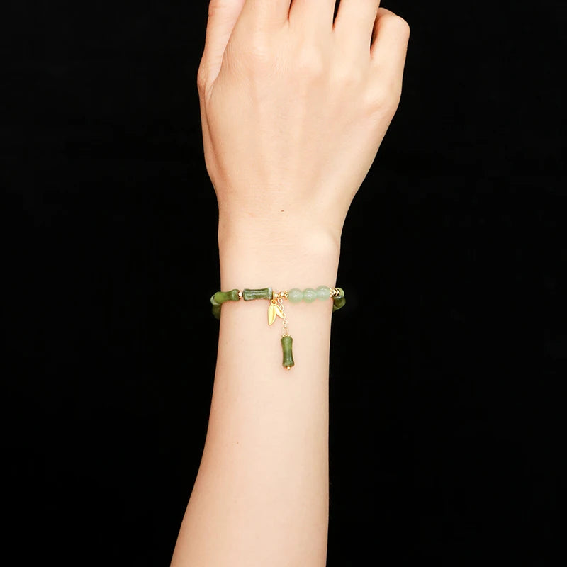 Tinkers JD Southern Jade Bamboo Leaf Pendant Bracelet Limited -