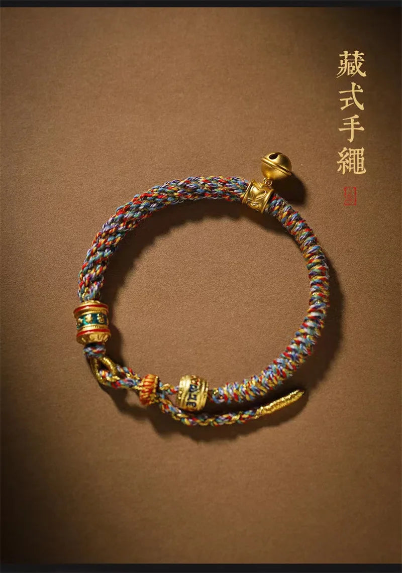 Om Mani Padme Hum Tibetan Rope Bracelet Red Thread Charm