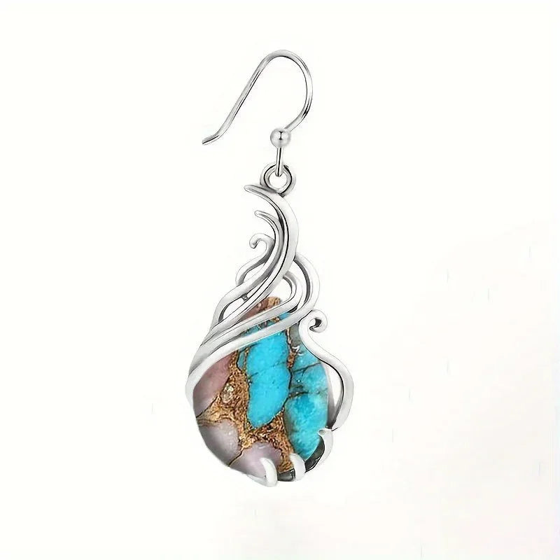 Tinkers Bohemian Turquoise Earrings For Women Vintage Jewelry Gift -
