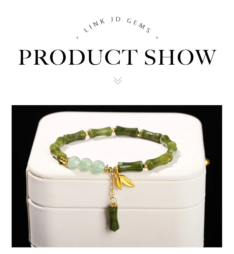 Tinkers JD Southern Jade Bamboo Leaf Pendant Bracelet Limited -