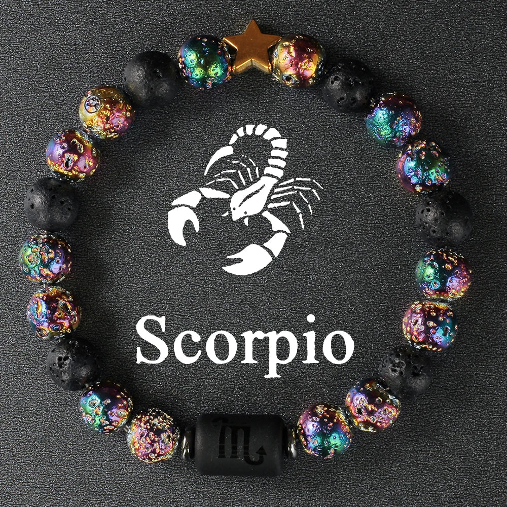 Natural Stone Zodiac Protection Bracelet For Men and Women
