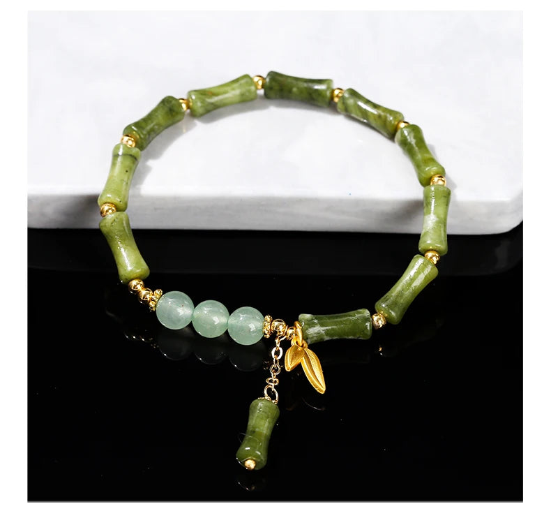 Tinkers JD Southern Jade Bamboo Leaf Pendant Bracelet Limited -