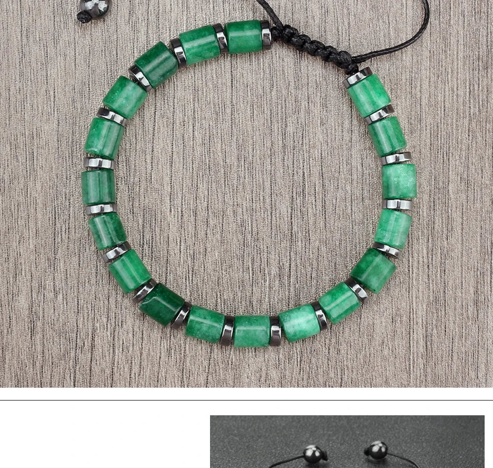 Tinkers Blue Cylinder Braided Bracelet Natural Stone Exclusive -