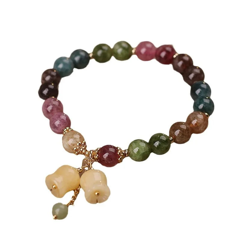 Tinkers Natural Stone Bracelet Lily of the Valley Pendant - Apparel & Accessories > Jewelry > Bracelets