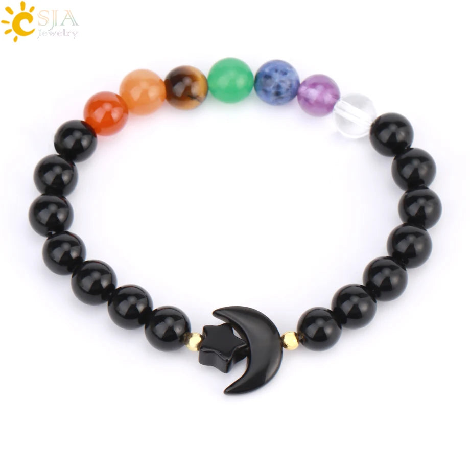 Handcrafted Natural Tiger Eye 7 Chakra Bracelet for Women by Tinkers - Healing Energy and Balance