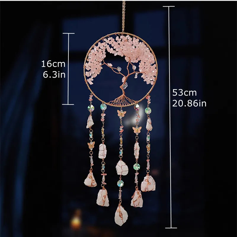Rose Quartz Tree Of Life Suncatcher Love Gift For Women