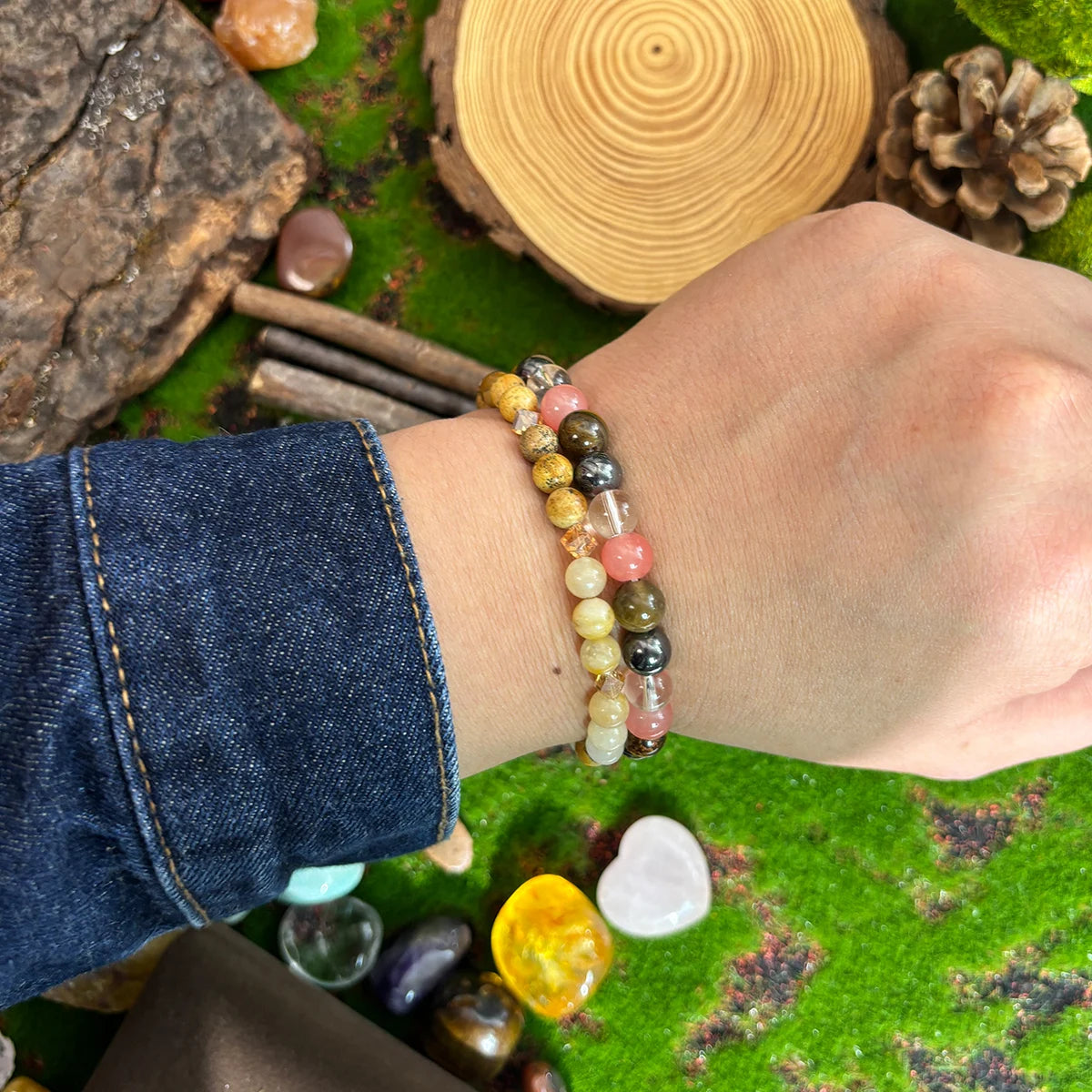 Tinkers Citrine Natural Stone Bracelet Unisex Abundance Success 6mm - Apparel & Accessories > Jewelry > Bracelets