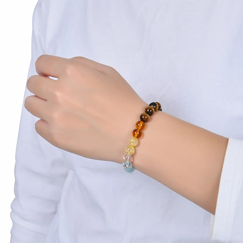 Natural Healing Crystal Bracelet Stone Beads Wealth Luck