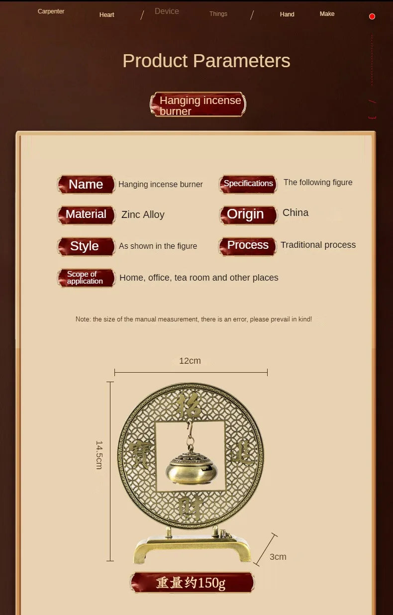 Tinkers Five Blessings Incense Burner Sandalwood Taoist Ornaments - Home & Garden > Decor > Home Fragrance Accessories > Incense Holders