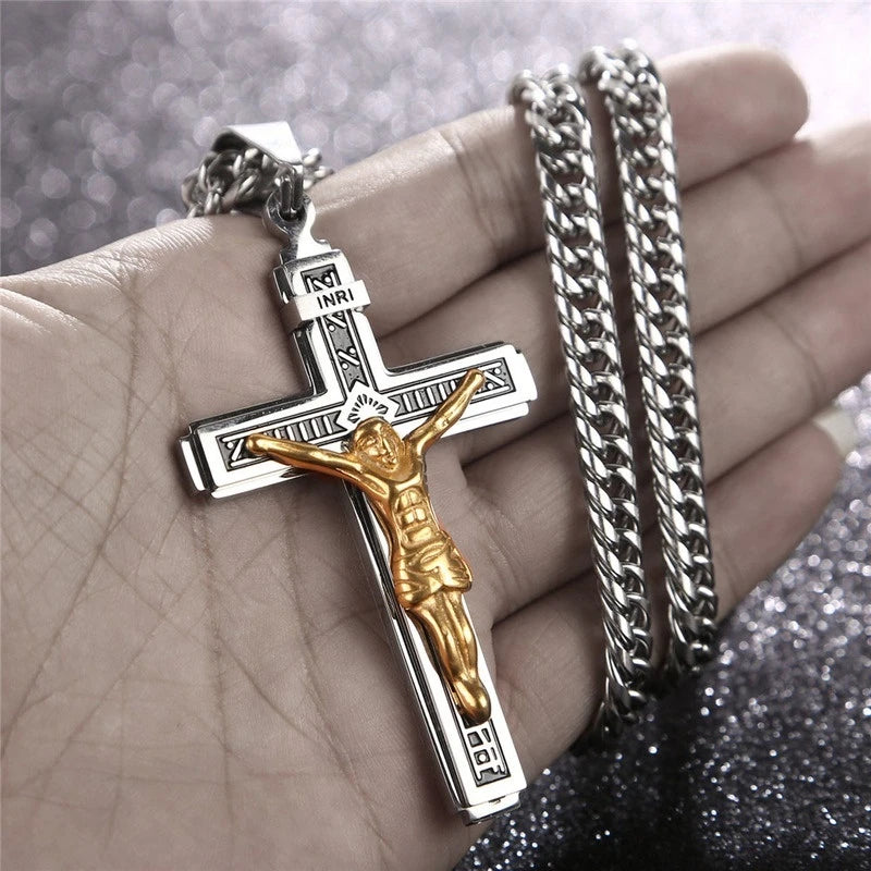 Natural Onyx Cross Pendant For Men Protection By Tinkers