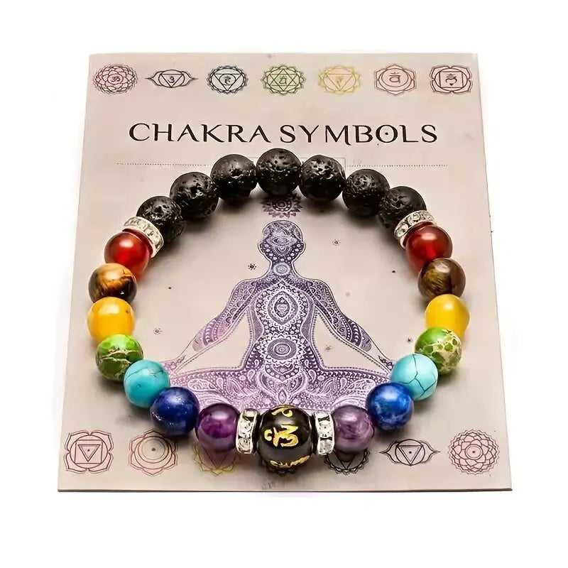 Tinkers 2 Pack 7 Chakra Bracelet Meaning Card Unisex Crystal -