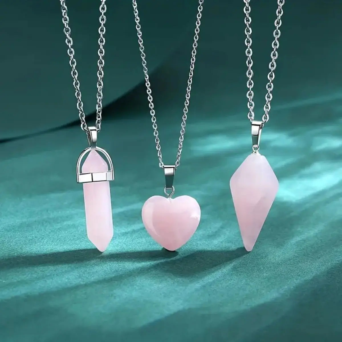 Handcrafted Rose Quartz Necklace Set for Healing Energy by Tinkers