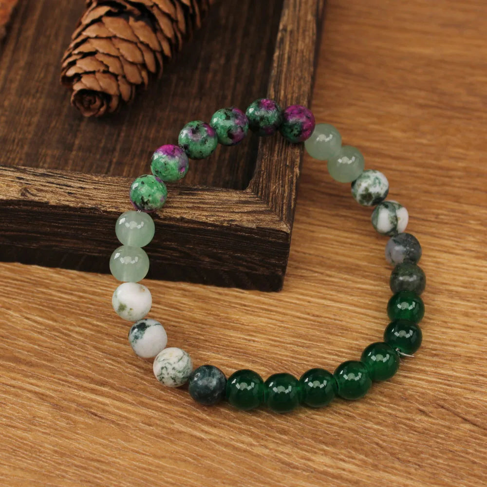 Handcrafted Green Agate Bracelet For Men And Women By Tinkers For Balance Protection And Christmas Gift