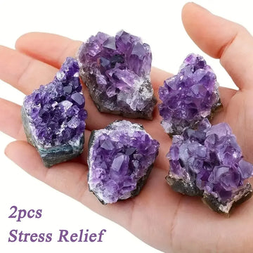 Tinkers Purple Natural Amethyst Stone Healing Crystal 2 Pcs - Uncategorized