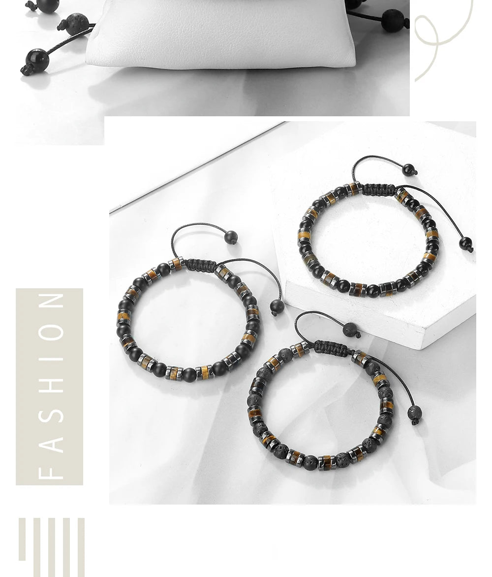 Tinkers Lava Stone Deluxe Bracelet 6mm For Yoga Hematite Tiger Eye -