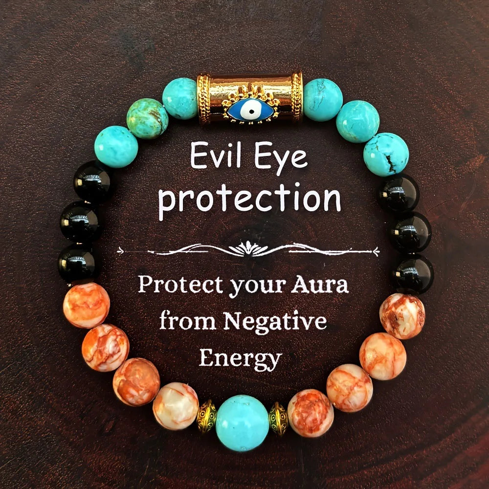 Handcrafted Evil Eye Beaded Bracelet, Protection Unisex