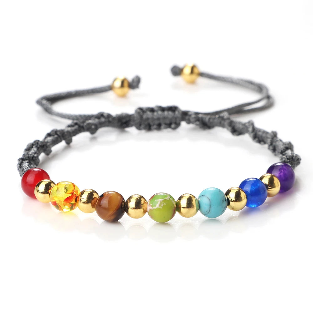 7 Chakra Gemstone Bracelet For Balance Unisex By Tinkers