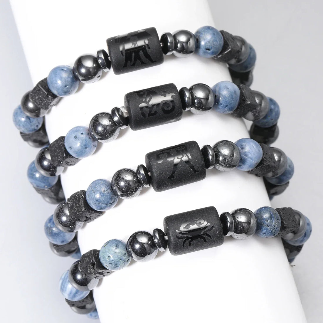 Zodiac Natural Stone Bracelet — All 12 Signs | Blue Coral & Copper