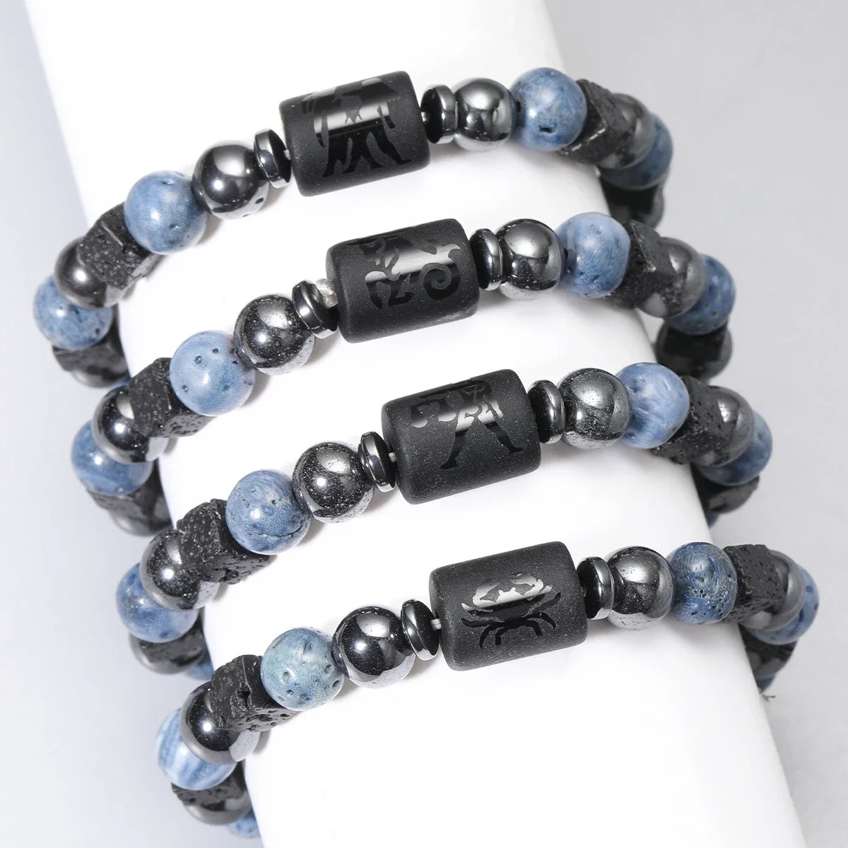 Zodiac Natural Stone Bracelet — All 12 Signs | Blue Coral & Copper